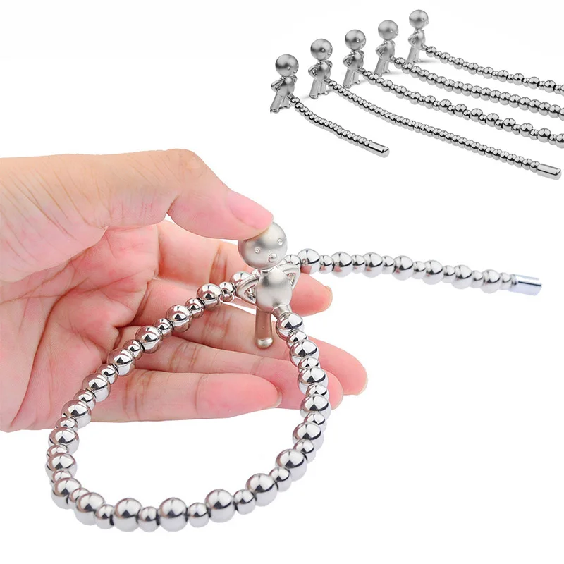 Metal Small Sagittarius Eye Irritation Pull Bead Urethra Blockage Expansion Plunger Bending Sex Toy For Man Urethral Stimulation