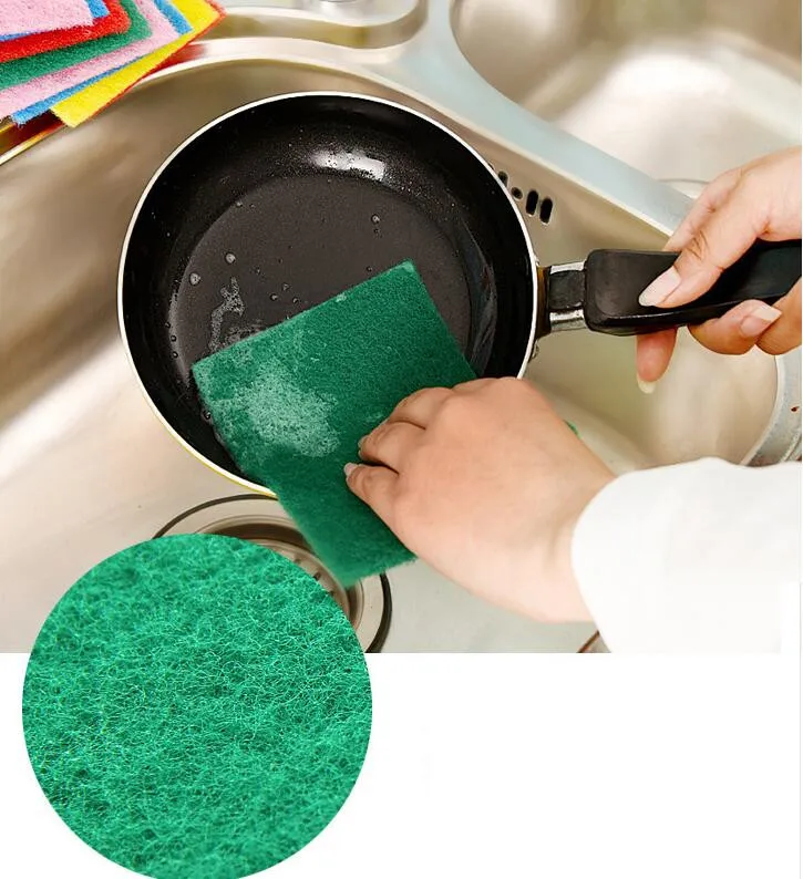 Цвет Высокоэффективная шлифовальная подушечка салфетка для мытья посуды чистящие салфетки кухонные тряпки сильные обеззараживающие вещества или позолоченое для столовой 10 шт./компл