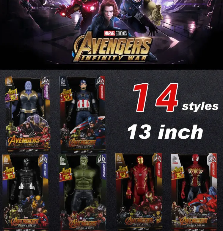 Новые 14 стилей Marvel Фигурки Мстителей Бесконечность войны фигурки супер героев Человек-паук Дети Мальчики развивают игрушки