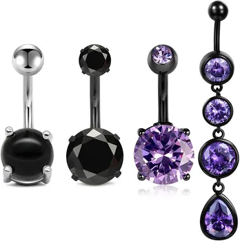 

Navel ring 14G surgery stainless steel length navel flower butterfly heart navel curved barbell ring for female girl