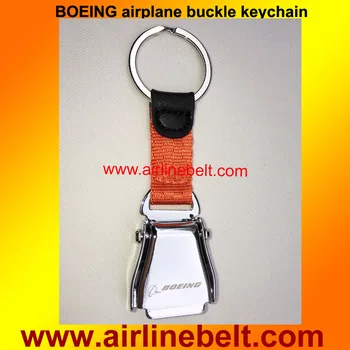 

BEOING hot selling mini airplane seat belt buckle keychain Aviation enthusiasts great gift different color buckle choose
