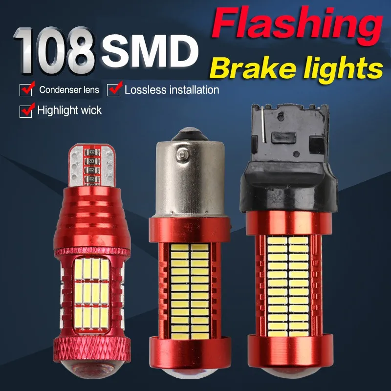 

Светодиодные лампы 108SMD T20 7440 1156 PY21W 1157 T15 W16W, 2 шт.