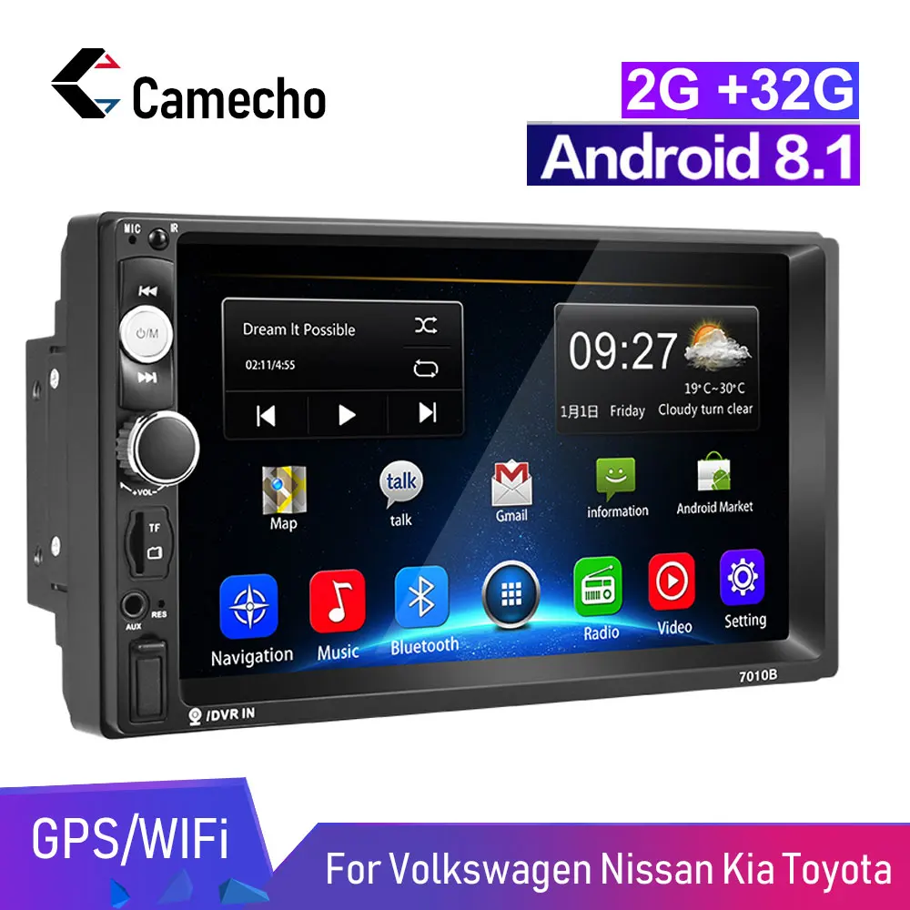 

Camecho 2 Din Car Multimedia Player Android 8.1 GPS Navigation Car Radio 7" Universal Wifi Auto Radio Bluetooth USB Car Stereo