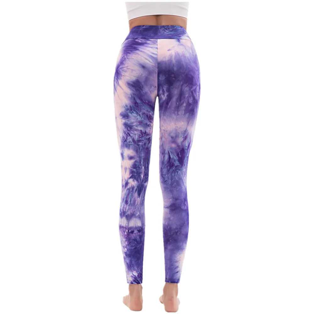 flare leggings Sexy High Waist Tie Dye Fitness Women Leggings Fashion Milk Silk Stretchy Sport Push Up Leggins Gym Workout Running Skinny Pants high waisted leggings