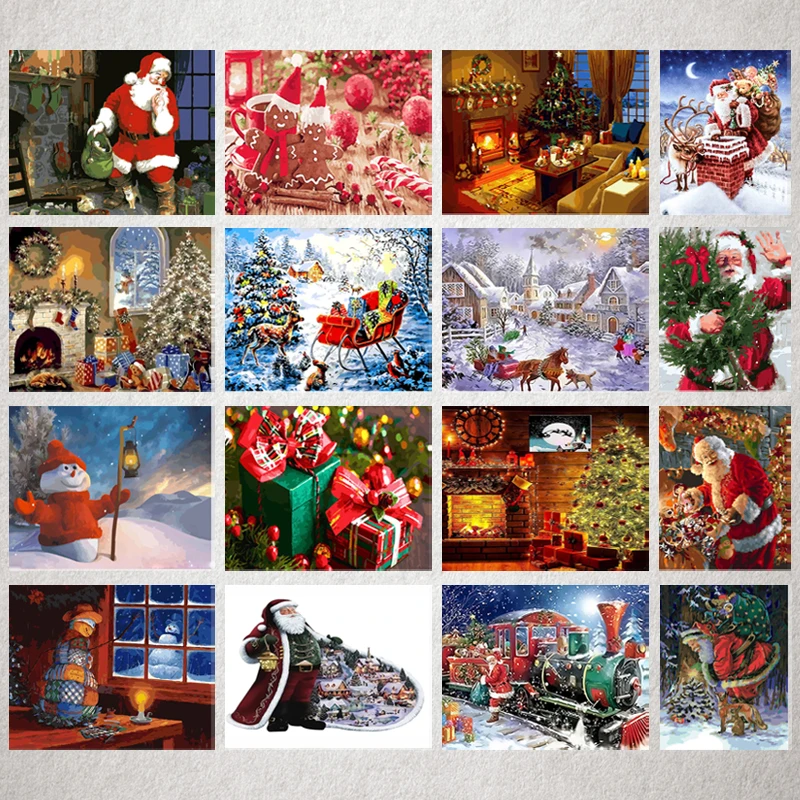 

Merry Christmas Diamond Painting 5D DIY Diamond Sticker Embroidery Mosaic Santa Claus Home Decoration Painting Christmas Gift