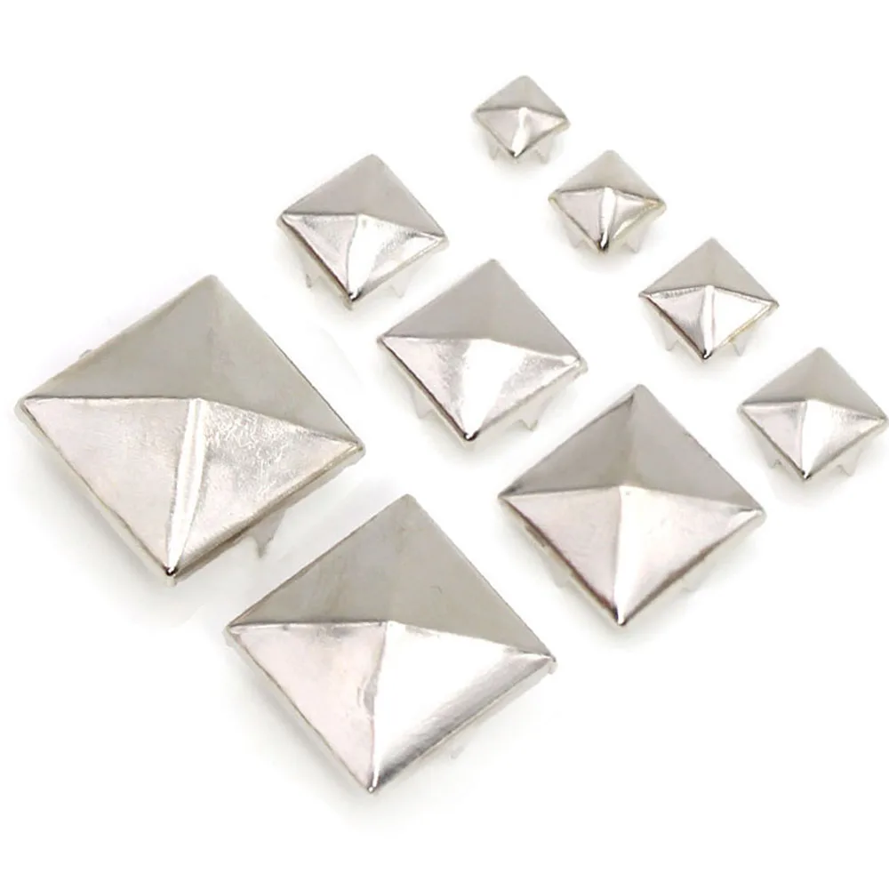 Kamas Silver Pyramid Claws rviets for Leather Square Studs and Spikes for  Clothes tachuelas y remaches Punk remaches para Cuero - (Color: 20mm(50pcs))