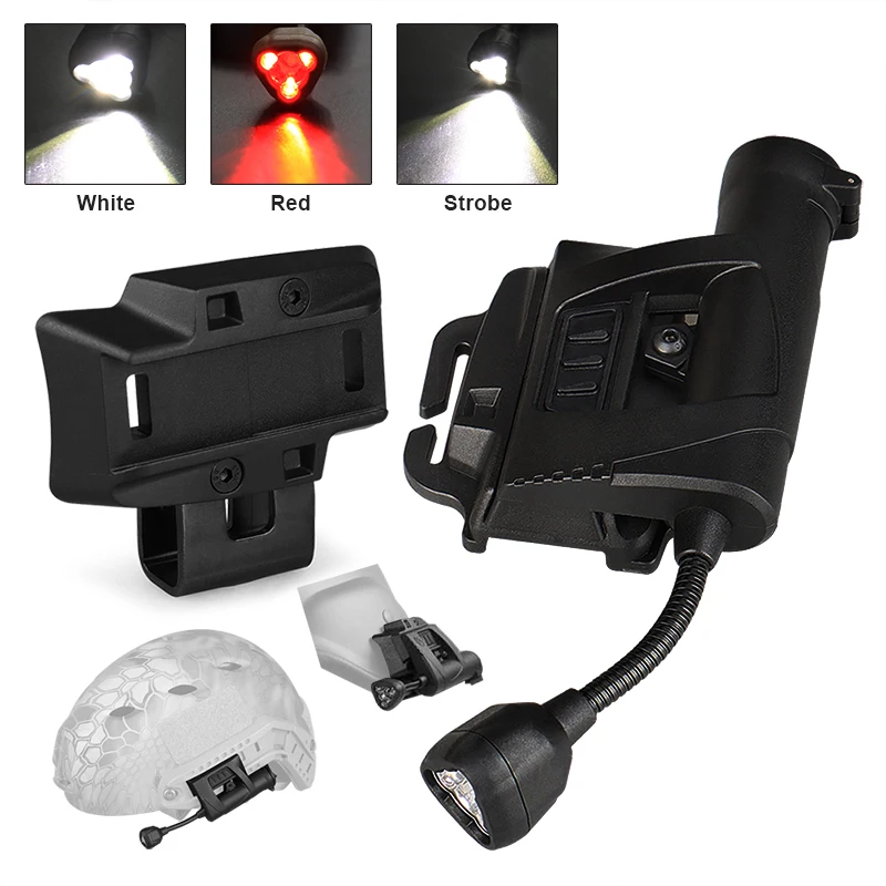 Tactical TD01 Flashlight White And Red LED Mounting Hardware Helmet Light Military Light For Hunting and Shooting OS15-0140