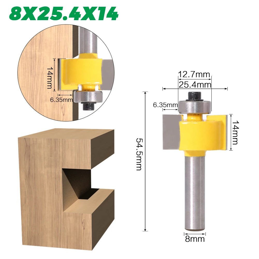 Фасонная фреза "Высота X 3/8" Глубина слот 1/2 бит-8 "хвостовик