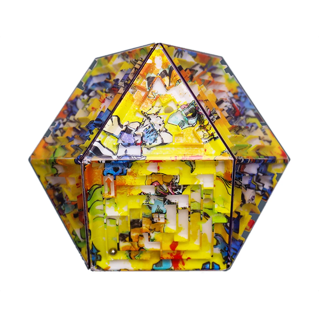 3D лабиринт куб интеллектуальная игрушка лабиринт мяч Игрушка Лабиринт мяч игры обучающая развивающая игрушка подарок-тетраэдрон Искусство Красочный L