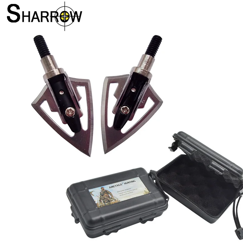 

Archery 6/12pcs 100gr Broadhead Arrow Points with Storage Box Arrowhead Tips Shape Arrow Heads for Hunting Fishing Carbon Arrow