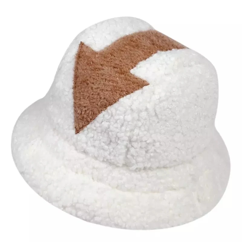 

Appa Bucket Hat Lamb Wool Hat Winter Warm Fishing Caps Faux Fur Arrow Symbol Printed Bucket Hat Men Women Tide Flat Top Hats
