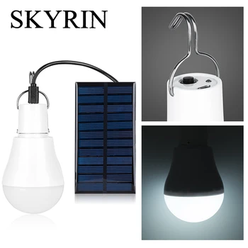 

SKYRIN Portable LED Solar Lamp Charged Solar Energy Light Panel Powered Emergency Bulb For Outdoor Garden Camping Tent Fishing