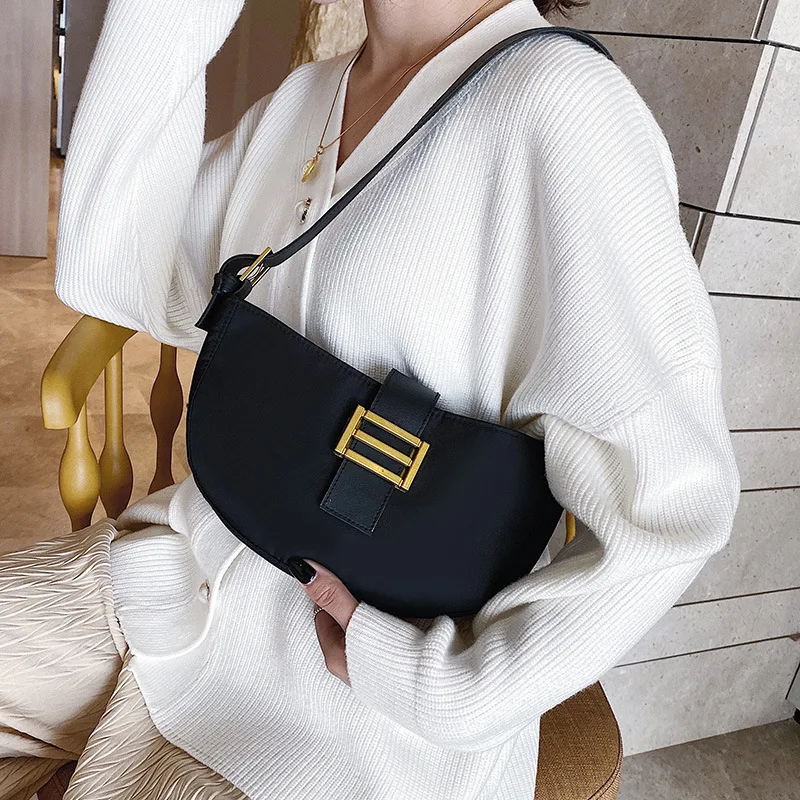 

2019 Winter New Style WOMEN'S Bag Korean-style Trend Textured WOMEN'S Shoulder Bag Nylon Waterproof Shoulder WOMEN'S Bag