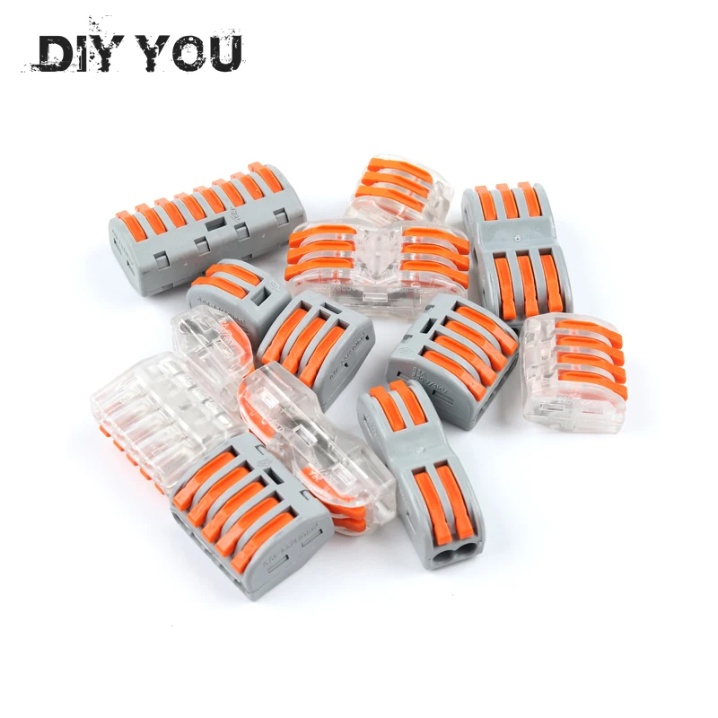 

5/10PCS Compact Fast Wire Wiring Connector Conductor Terminal Block With Lever PCT-212 213 214 215 SPL-1/2/3 DIY YOU 222 211