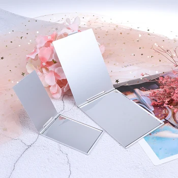 

Ultra-fino 5 Tamanhos Make Up Bolso Maquiagem Espelho Espelho de Vaidade Espelho de Maquilhagem Prata Retângulo Dobrável Compact