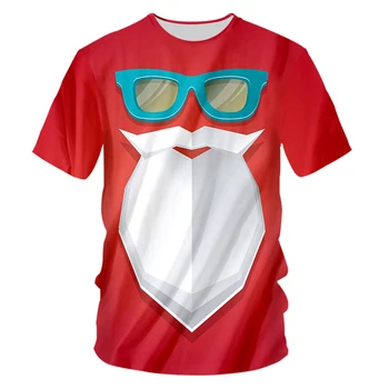 

CJLM Man New Santa Beard O Neck Tshirt 3D Printed Men's Large Size Leisure Tee Shirt Funny Christmas T-shirt Suppliers