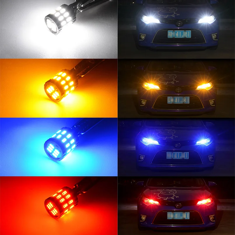 Светодиодные лампы T10 W5W 2 шт. светодиодный светильник Canbus 6000 К белый синий красный