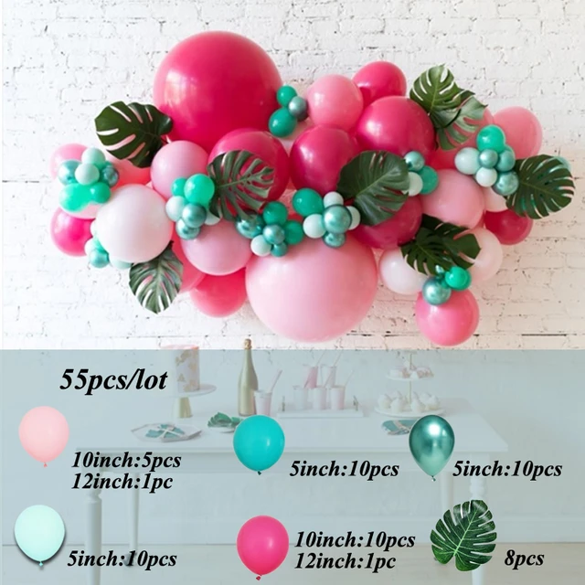 House of Party Red, White and Gold Balloon Garland Kit 123 Pcs - Teal, Dark Red Metallic Balloons Arch for Valentine, Wedding, Graduation, Birthday