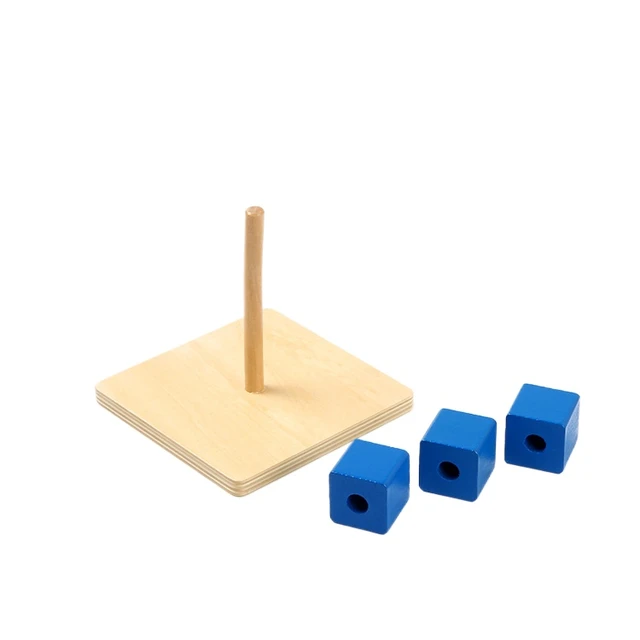 Montessori 0-3 anos ajuda mão-olho coordenação educação precoce brinquedo  quadrado cubo horizontal pino vertical brinquedos sensoriais - AliExpress