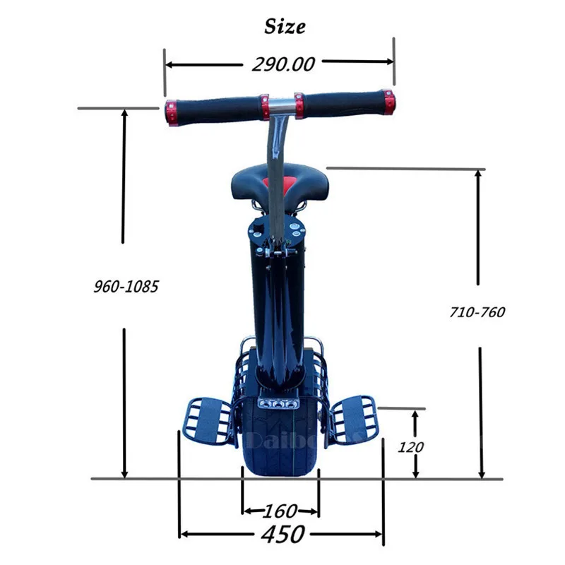 Электрический скутер Daibot, сиденье 500 Вт, Одноколесный самобалансирующийся скутер, 60 в, портативный умный электрический Моноцикл, скутер с рулем