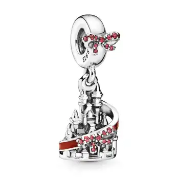 

MULIER Fashion Taste 1:1 S925 Classic Pure Red Castle Bowknot Inlay Red Stone Pendant Beaded DIY Necklace Bracelet First Choice