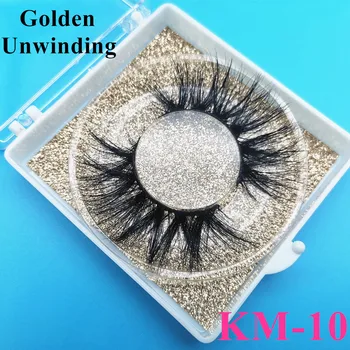 

Golden Unwinding KM-10 thick fluffy 25mm 3d mink lashes wholesale false+eyelash Long-Thick real mink eyelashes boxes bulk vendor