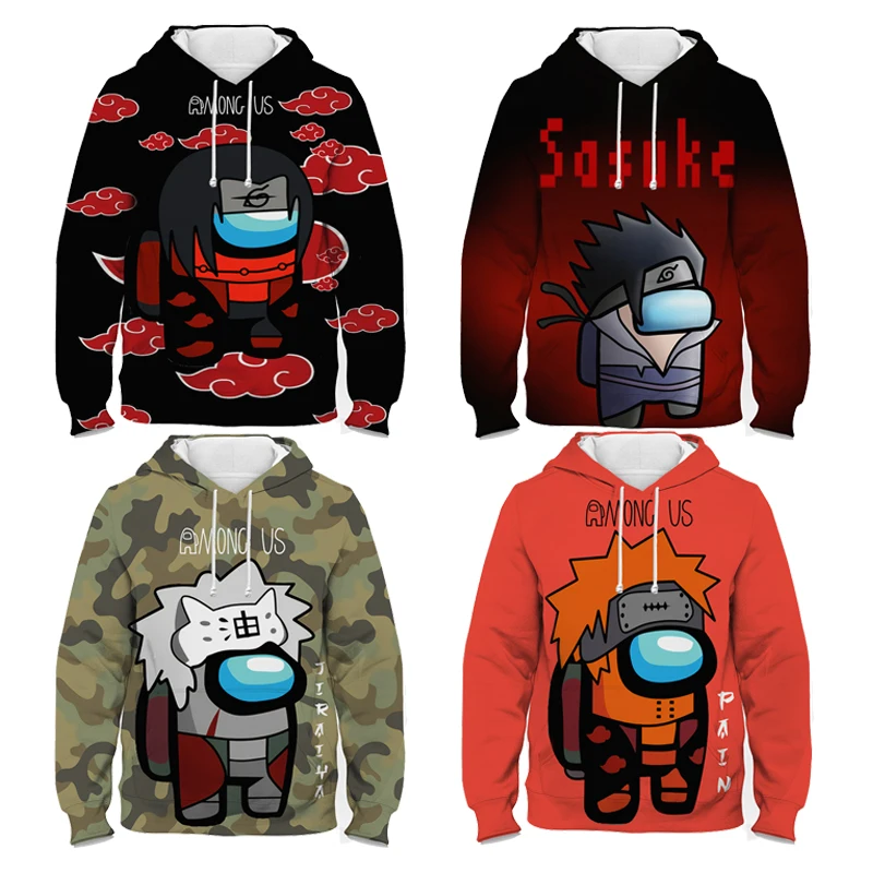 

Among Us Naruto Hoodies Itachi Pain Goku 3D Kids Boys Girls Long Sleeve Sailor Moon Sweatshirt Demon Slayer Fairy Tail Pullover