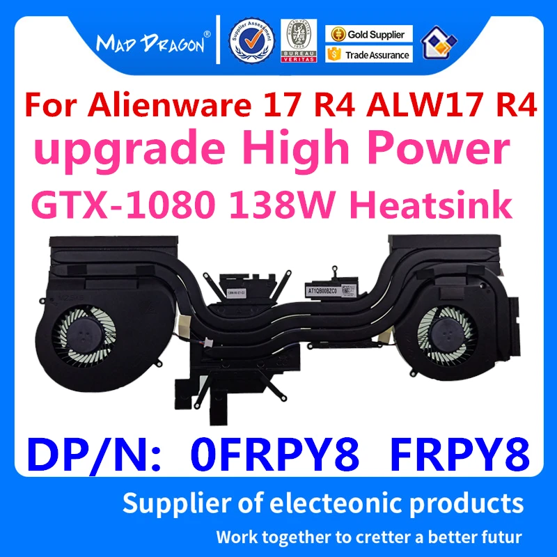 buy Laptop CPU Graphics Cooling High Power Heatsink Fan Assembly For Dell Alienware 17 R4 1070 1060 upgrade GTX 1080 0FRPY8 FRPY8