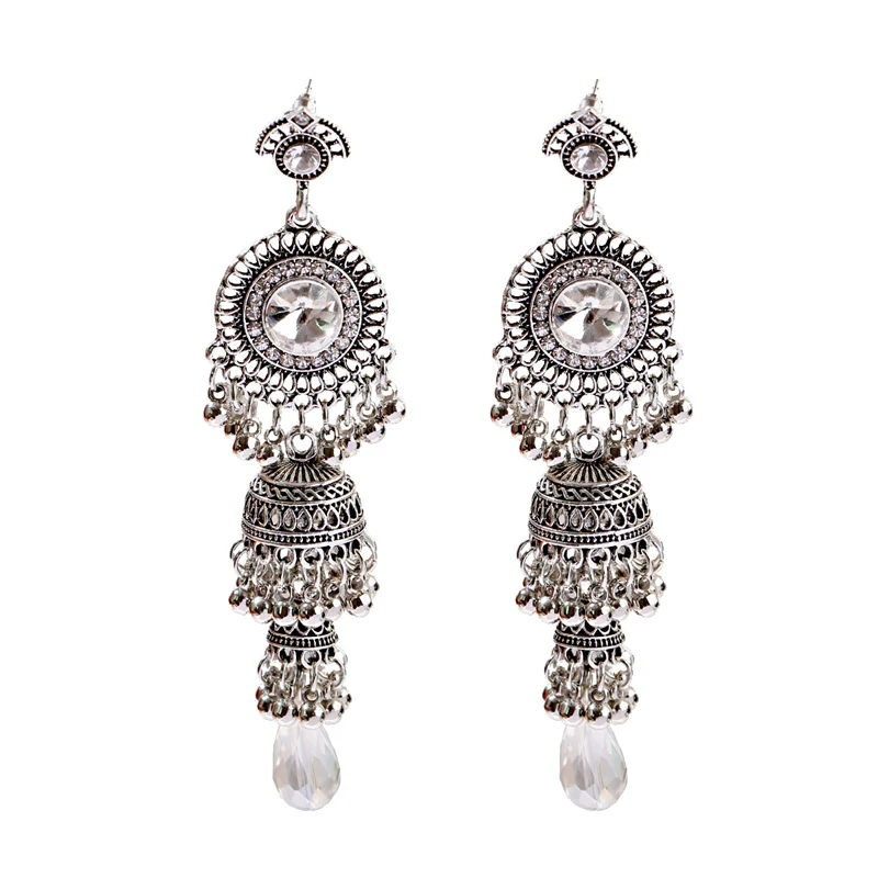 Женские винтажные индийские серьги с кисточками Jhumka Bell в этническом стиле