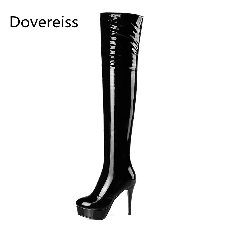 

Dovereiss Fashion Women's Shoes Winter Sexy Elegant Pointed toe Concise Waterproof Stilettos heels Over the knee boots 33-45