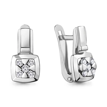 

AQUAMARINE earrings with cubic zirconia, silver 925