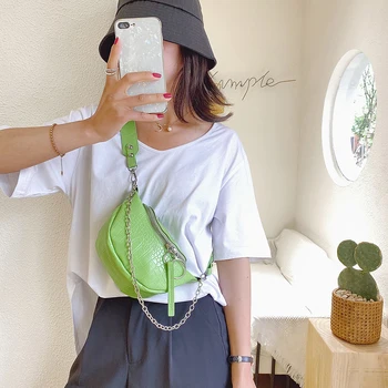 

Hot Sale Handbags Skillful Manufacture Women Leather Fanny Waist Pack Serpentine Shoulder Crossbody Bags Money Pouch