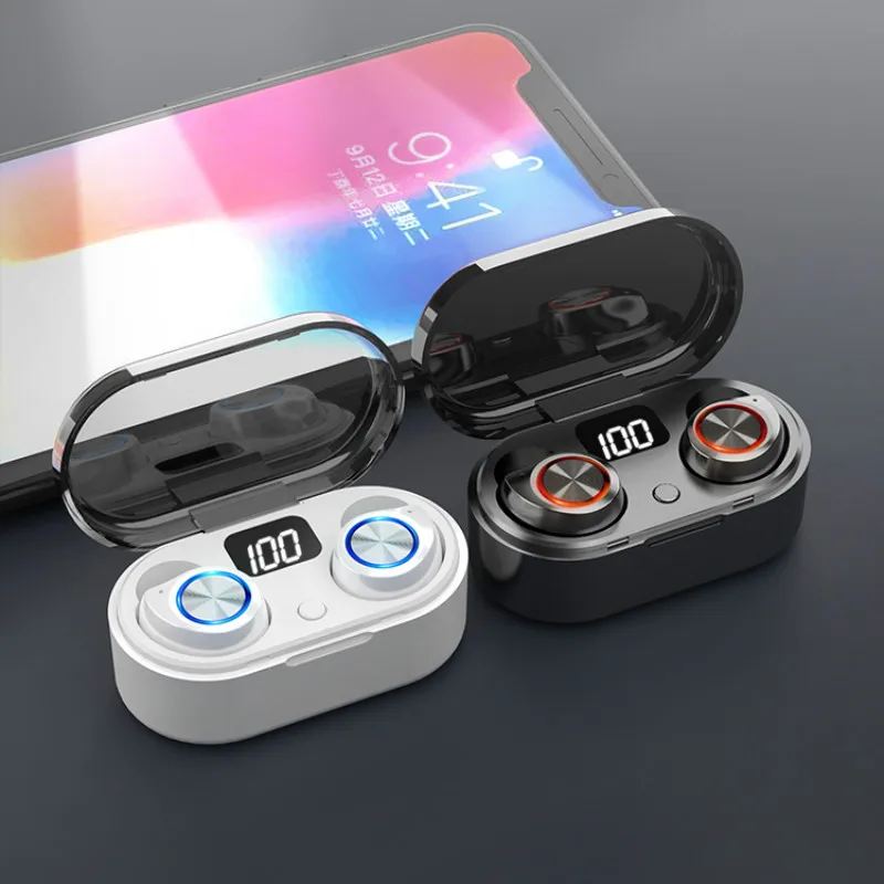 TWS Wireless Bluetooth 5 0 Earphone With Mic Steroe Earphone Sport Waterproof Earpiece With LED Display For iphone and android