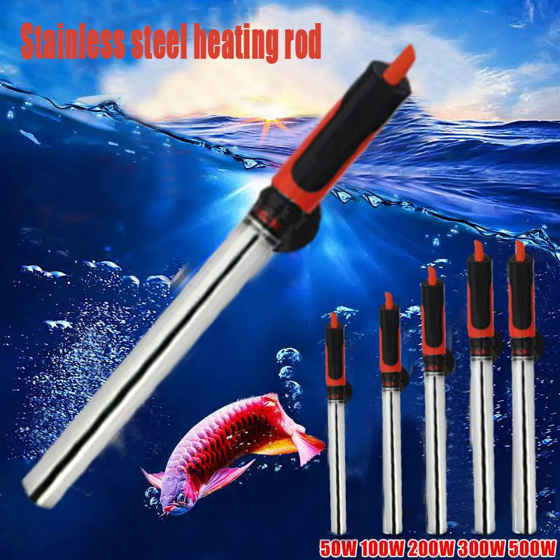 New 50 500W Aquarium Heater Rod Stainless Steel Adjustable 17 35degree Celsius To Control Temperature Heat 3