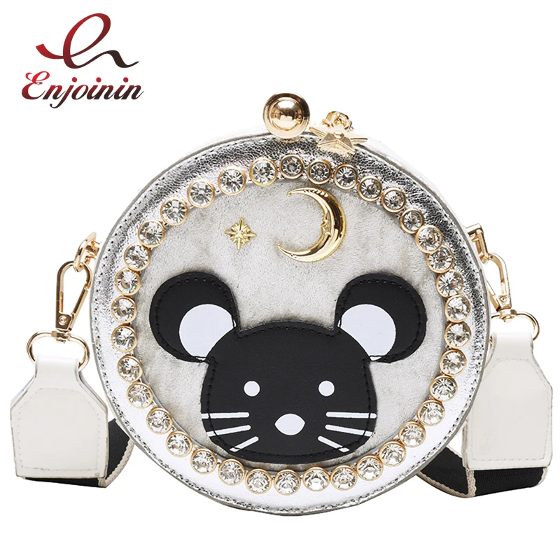 Round Diamond Fashion Cartoon Women Purses and Handbags Crossbody Shoulder Bag Casual Female Bosla Pu Leather Clutch | Багаж и сумки