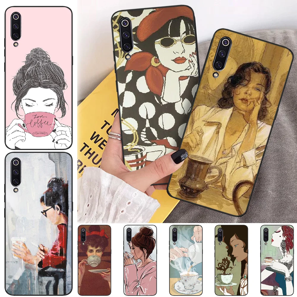 

OFFeier Coffee girl Soft Silicone TPU Phone Cover For Xiaomi mi 6 6plus a2 8 8se a2lite 8lite 9 9se mix2