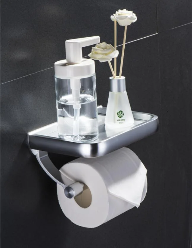 Настенный держатель туалетной бумаги для туалетной бумаги, подвесной туалетный рулонный дозатор с телефонной полкой для хранения аксессуаров для ванной комнаты