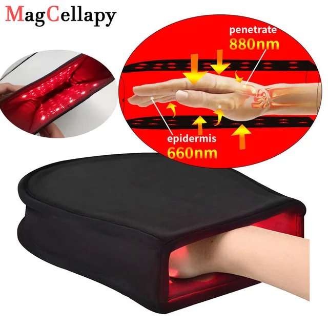 Red & Infrared light therapy device for hand Pain Relief Near Infrared Mitten Glove for Arthritis Fingers Double Side LED 880NM 1