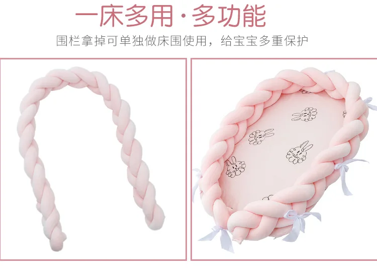 Детская кровать бампер Младенческая защита для кроватки плетеная Подушка с узлом Подушка Детская кроватка бампер Новорожденный Хлопок Материал комнаты декор кровати детские постельные принадлежности