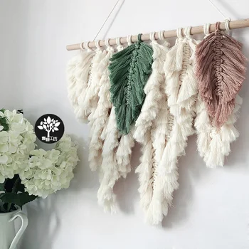 

100% Cotton Wall Hanging Decor Macrame Tapestry Feather Bohemian Wall Tapestry Headbroad Room Decoration