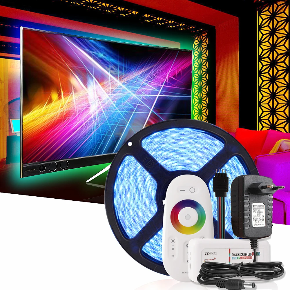 

5050 Wifi LED Strip Waterproof RGBW Led Light 12V Flexible Neon RGBWW Ledstrip with Touch Remote Controller + Power adapter Kit