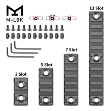 Tactical M-LOK Rail Mount  3/5/7/13 Slots Aluminum Picatinny Rail Sections 21mm Rifle Scope Mount Mlock System Gun Accessories