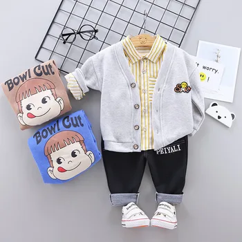 

Spring Autumn Children Baby Boy Girl Cotton Clothes Cartoon Shirt Coat Pants 2pcs/Sets Toddler Casual Clothing Infant Tracksuits