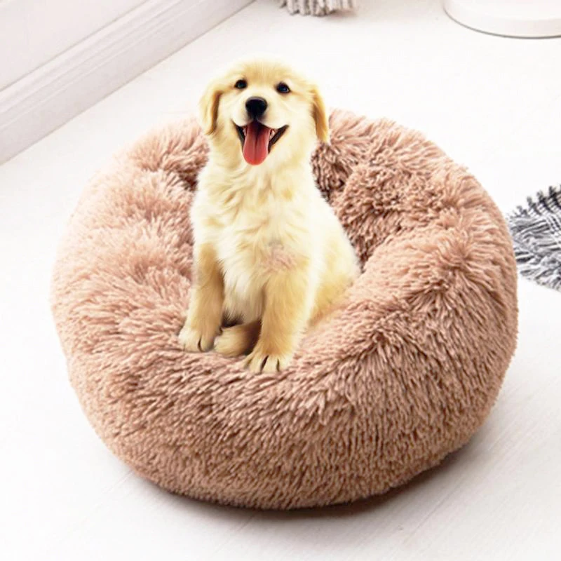 

Round Dog Bed Washable Long Plush Dog Kennel Cat House Super Soft Cotton Velvet Mats Sofa For Dog Chihuahua Warm Basket Pet Bed