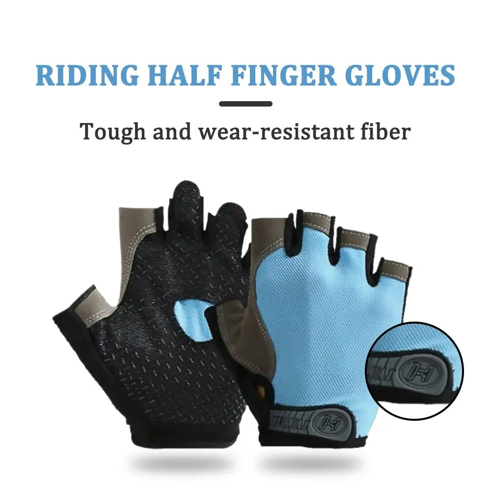 Half Finger Gloves Gym Fitness Anti-Slip Women Men Half Finger Summer Fishing Cycling Fingerless Gloves Female Bicycle Bike