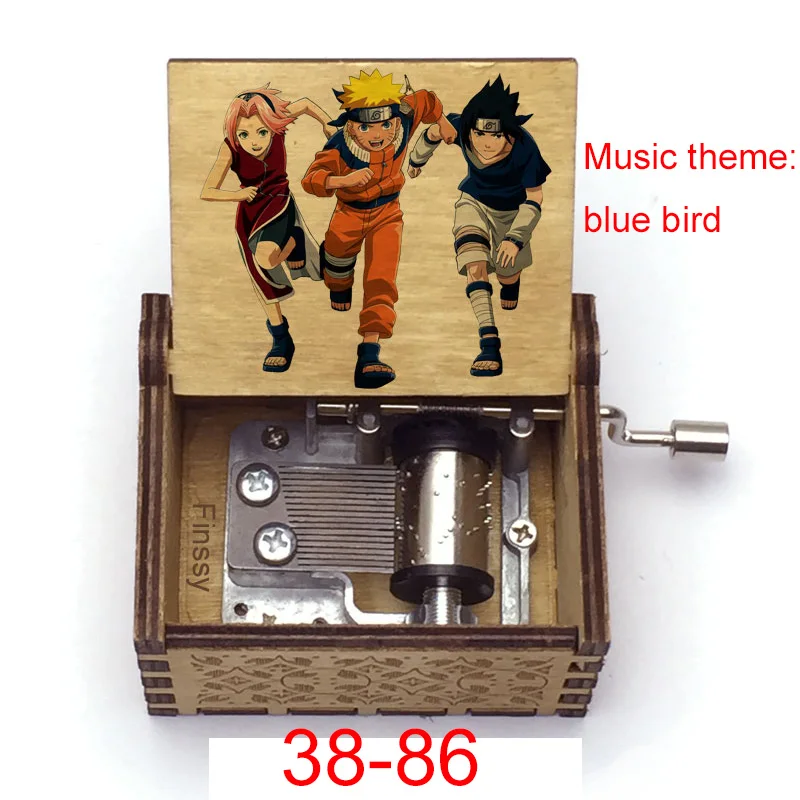 

Anime Naruto Demon Slayer Totoro Godfather Dragon Ball Figure Color Print Wood Music Box Christmas Party Gift New Year Present