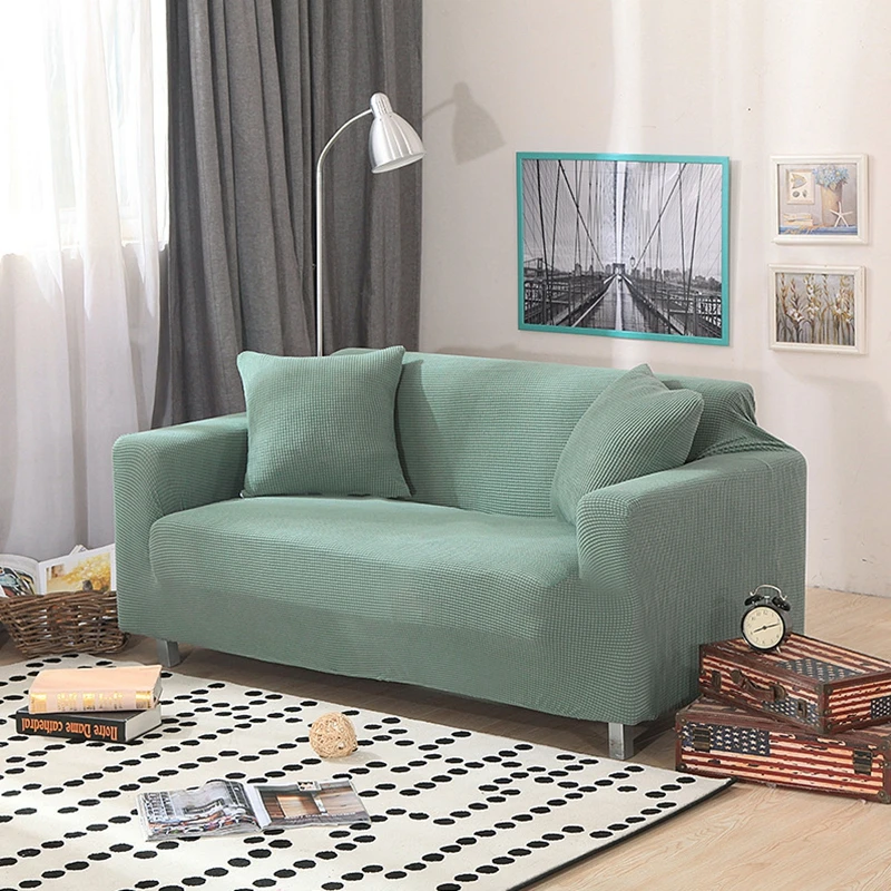 Эластичные чехлы для диванов для гостиной, эластичные тканевые антиклеевые универсальные одноцветные чехлы для диванов