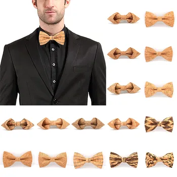 

Fashion Slim Cork Wooden Bow Tie For Men Boys 2020 Creative Skinny Handmade Striped Patchwork Wedding Party Butterfly Neck Ties