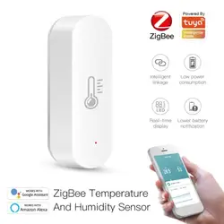 Tuya ZigBee3.0 Smart Temperature And Humidity Sensor With Siren Smart Life APP Monitor Smart Home Works With Alexa Google Home