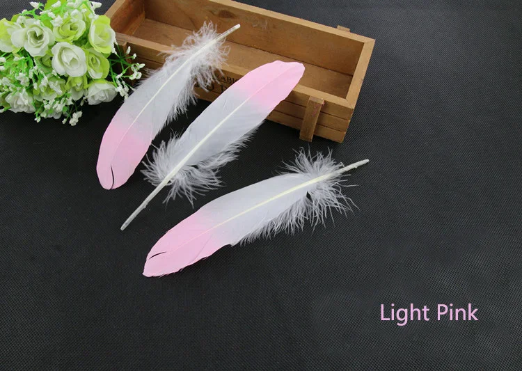 Light Pink 10 pcs 5-8 дюймов два цвета перья ремесла красивый градиент Плюм шоу Свадьба День Рождения Вечеринка DIY украшения принадлежности 10 шт./лот - Цвет: Light Pink 10 pcs